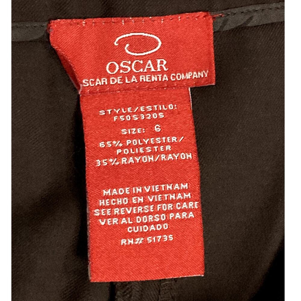Vtg Oscar De La Renta Career Dress Slacks Womens 28X32‎ Brown Flare Work Office - Picture 5 of 13